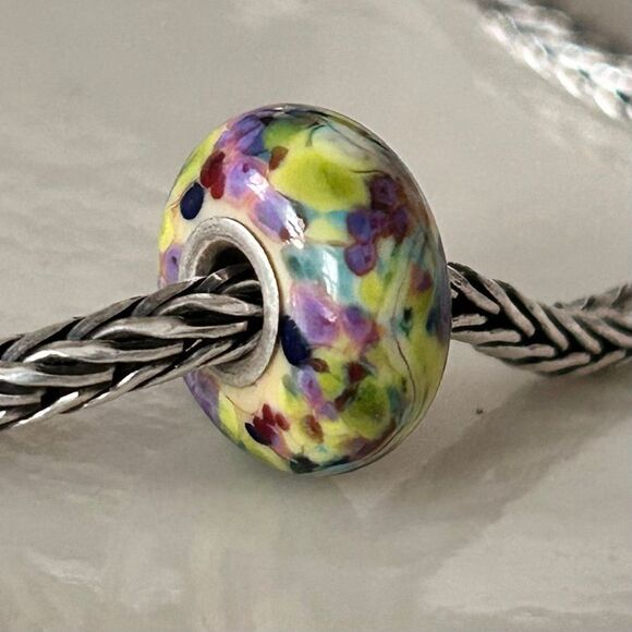 TROLLBEADS Authentic Troll Stone LAA 925S Purple Green Pink Blue Mosaic Confetti - Picture 9 of 11